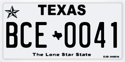 TX license plate BCE0041