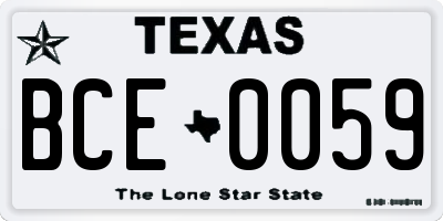 TX license plate BCE0059