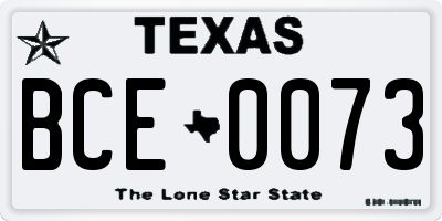 TX license plate BCE0073