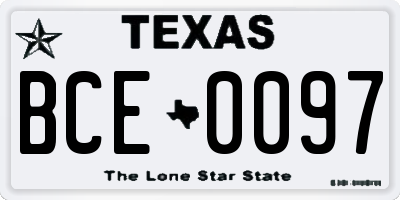 TX license plate BCE0097