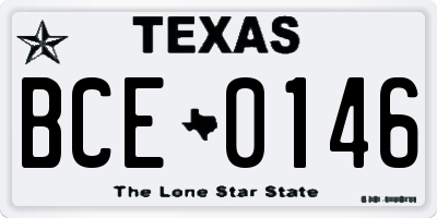 TX license plate BCE0146