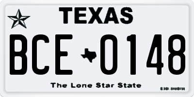 TX license plate BCE0148