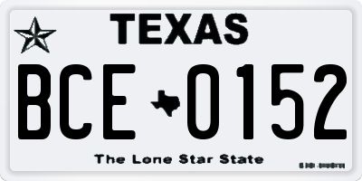 TX license plate BCE0152