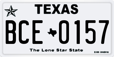 TX license plate BCE0157