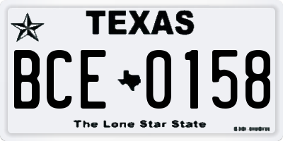TX license plate BCE0158
