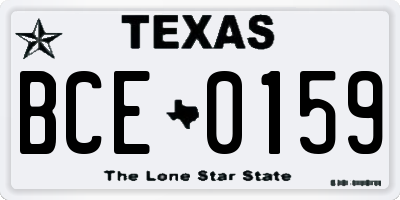 TX license plate BCE0159