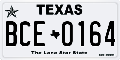 TX license plate BCE0164