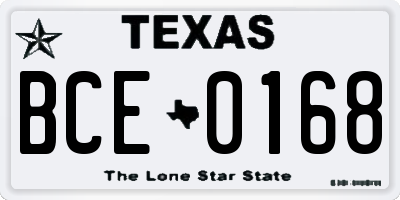 TX license plate BCE0168