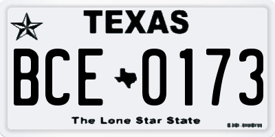 TX license plate BCE0173