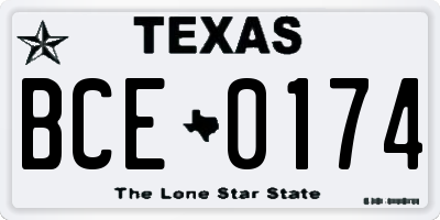 TX license plate BCE0174