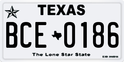TX license plate BCE0186
