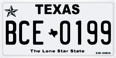 TX license plate BCE0199