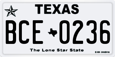 TX license plate BCE0236