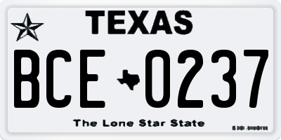 TX license plate BCE0237