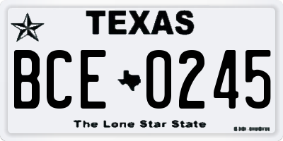 TX license plate BCE0245