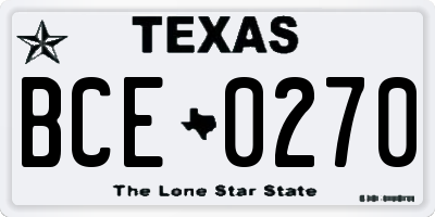 TX license plate BCE0270