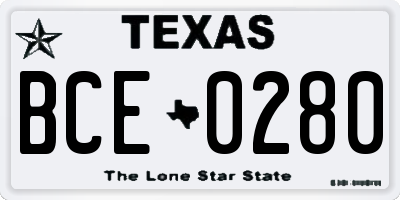 TX license plate BCE0280