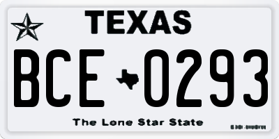 TX license plate BCE0293