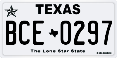 TX license plate BCE0297