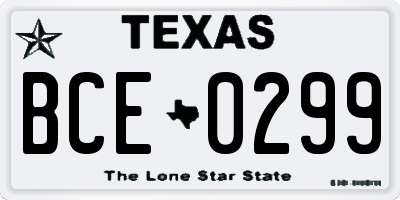 TX license plate BCE0299