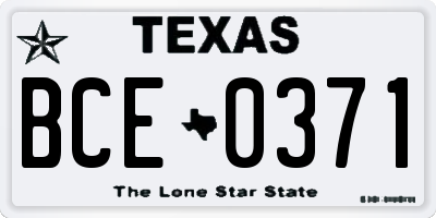 TX license plate BCE0371