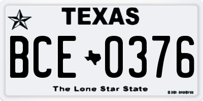 TX license plate BCE0376