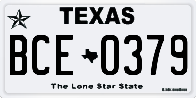 TX license plate BCE0379