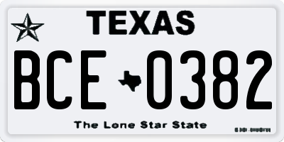TX license plate BCE0382