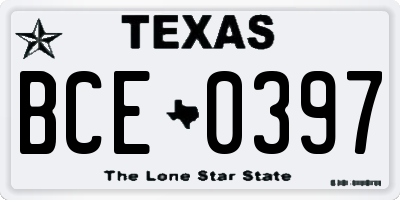 TX license plate BCE0397