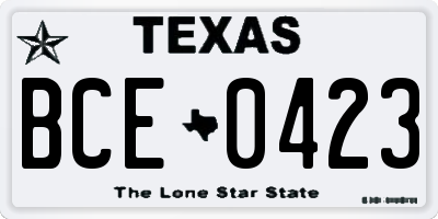 TX license plate BCE0423