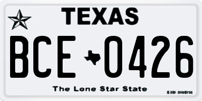 TX license plate BCE0426