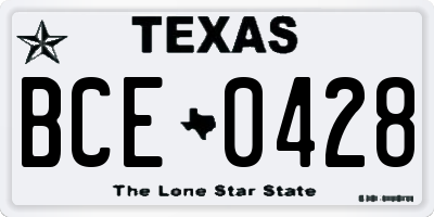 TX license plate BCE0428
