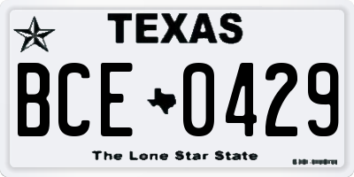 TX license plate BCE0429