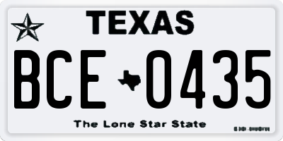 TX license plate BCE0435