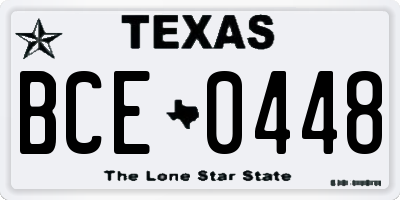 TX license plate BCE0448