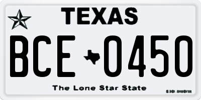 TX license plate BCE0450