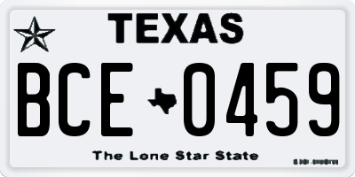 TX license plate BCE0459