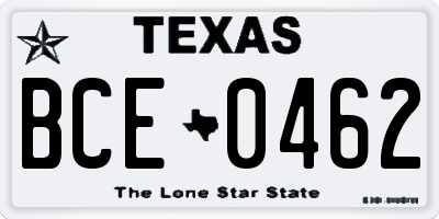 TX license plate BCE0462