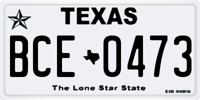 TX license plate BCE0473