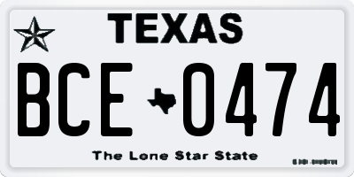 TX license plate BCE0474