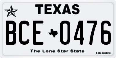 TX license plate BCE0476