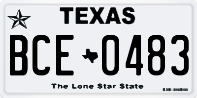 TX license plate BCE0483