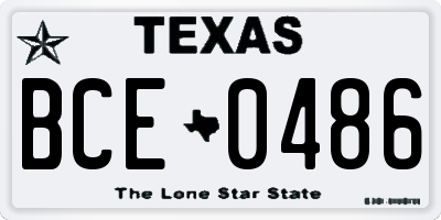 TX license plate BCE0486