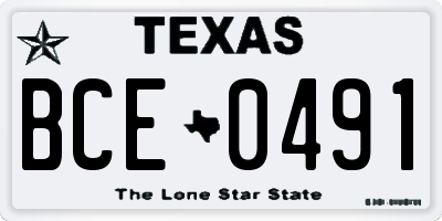TX license plate BCE0491