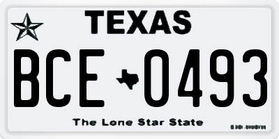 TX license plate BCE0493