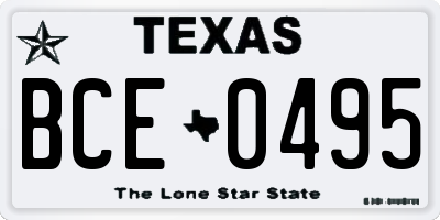 TX license plate BCE0495