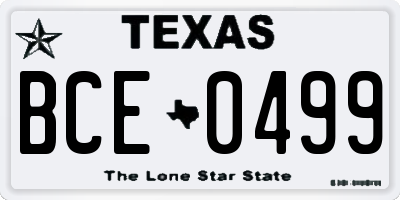 TX license plate BCE0499