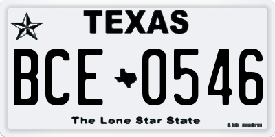 TX license plate BCE0546