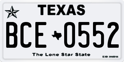 TX license plate BCE0552