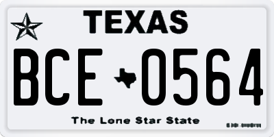 TX license plate BCE0564